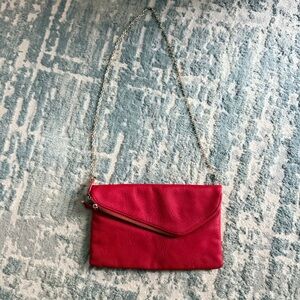 Elegant Red Leather Clutch